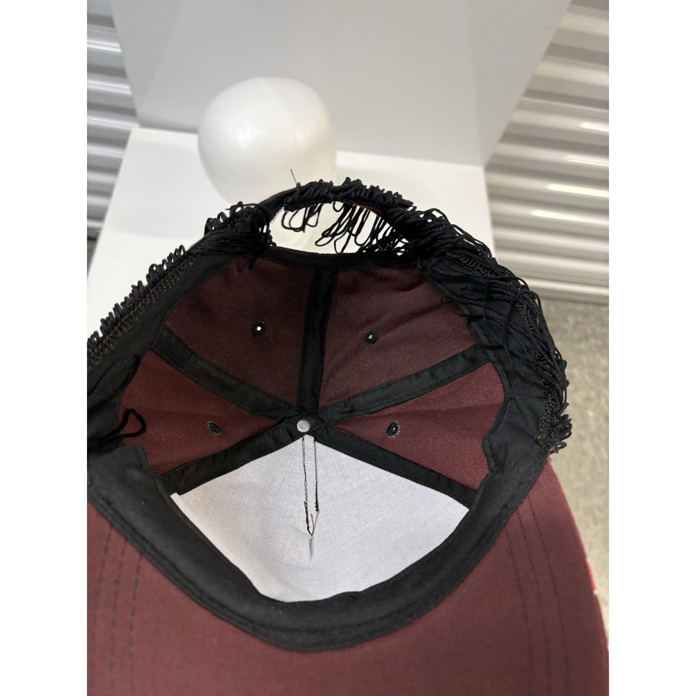 Vintage Horse Face Novelty Cap Fringe Mane Maroon Baseball Hat 2010 Promo Snap - Picture 4 of 5